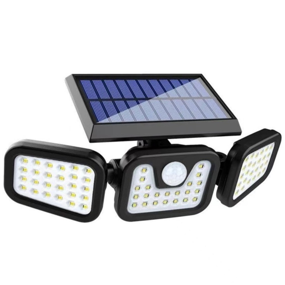 NEW 3 Panel LED Outdoor Solar Security Light with Motion Sensor 3 Modes Bright